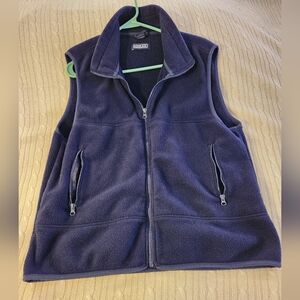 Lands End Sleeveless Vest Navy Blue Size Large